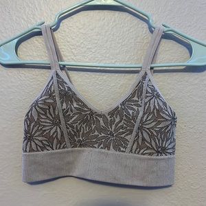 Tan/cream flower bralette
